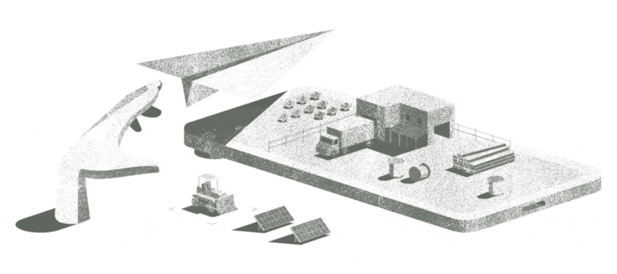 Illustration of sending invoices between industrial operations