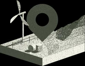 Illustration of a map marker on terrain